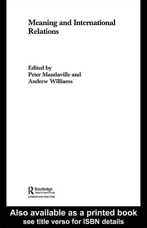 Meaning and International Relations-Peter Mandaville and Andrew ...