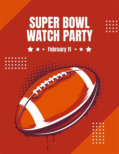 Free Super Bowl Watch Party Flyer Template to Edit Online