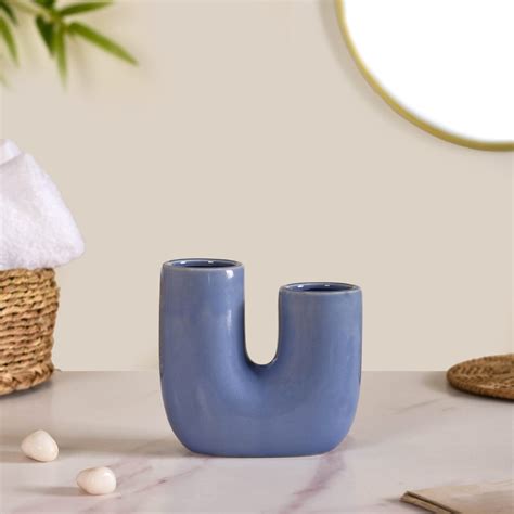 Modern Ceramic Bath Set of 2 Blue Online - Premium Bath Set | Nestasia