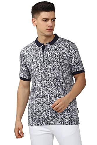 Buy Van Heusen Men's Printed Loose Polo Shirt (VHKPWRGPM73001_Navy M ...