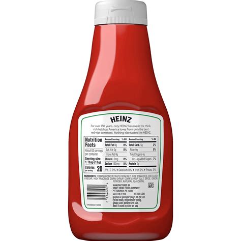 Heinz Ketchup Packet Carbs at Angelica Mullins blog