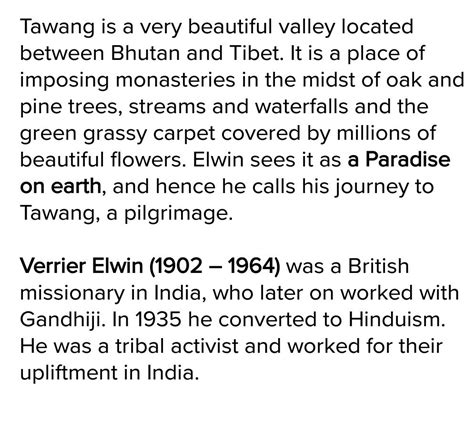 Why does Elwin call his journey to Tawang as pilgrimage? - Brainly.in