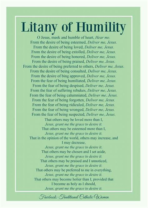 Image result for Litany of Humility Printable PDF