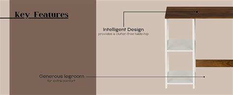 BLUEWUD Corbyn Engineered Wood Study and Computer Laptop Table for Home ...