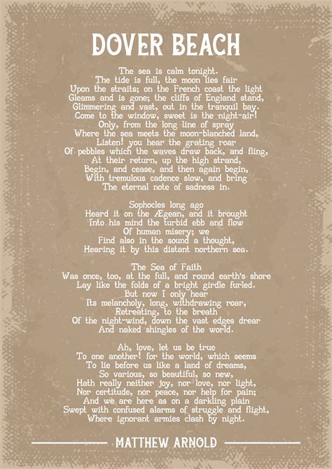 Matthew Arnold Dover Beach Poem Art Print - Etsy