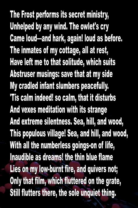 Poetry Plus – Frost at Midnight – A poem by Samuel Taylor Coleridge ...