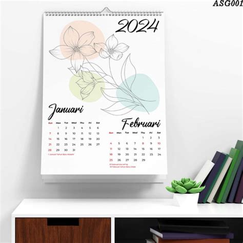 Jual ROOK01 Kalender 2024 Kalender dinding 2024 Kalender A3 Spiral ...