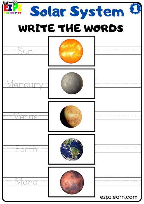 Image result for Worksheet On Solar System