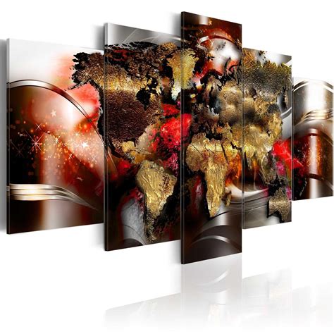 17 Stories Ruby Ribbon On Canvas 5 Pieces Print | Wayfair