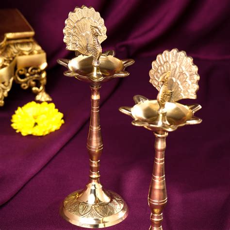 Shop Vedanshcraft for the Best Brass Peacock Samai Pair. – Vedansh Craft