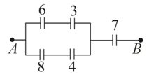 In the circuit diagram shown, all the capacitors are in μ F . The ...