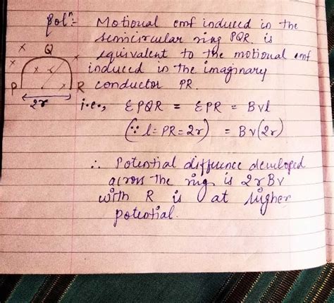 A thin semicircular conducting ring (PQR) of radius andlsquo;randrsquo ...