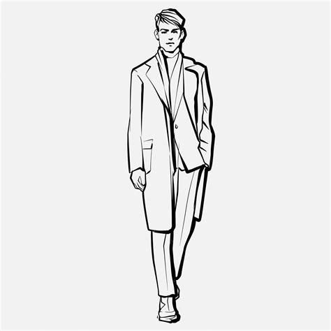 Young fashion male model in coat | Premium Vector