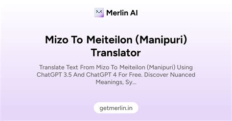 Mizo to Meiteilon (Manipuri) Translator