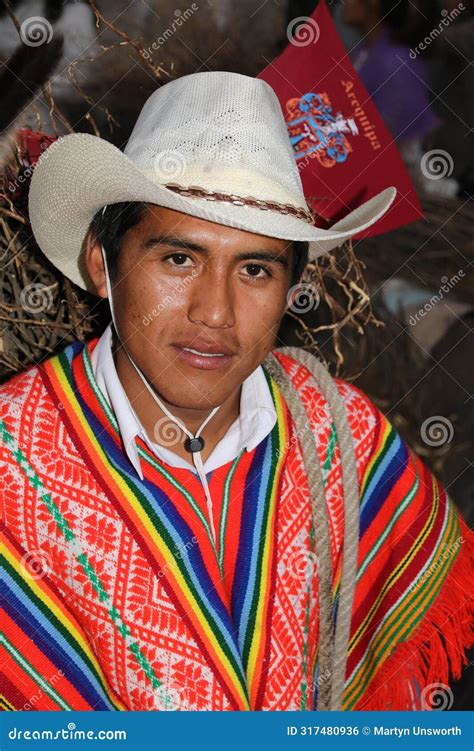 Peruvian in Traditional Clothing at the Anniversario De Arequipa ...