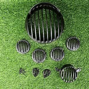 SK9 Grill Set for Royal En.field Classic, Front Headlight Grill Cover ...