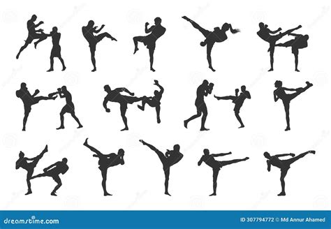 Kickboxing Silhouette, Kickboxer Silhouette, Kickbox Silhouettes, Kickboxing Clipart Vector ...