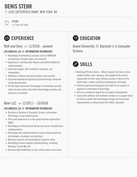 Image result for Information Technology Sample Resume