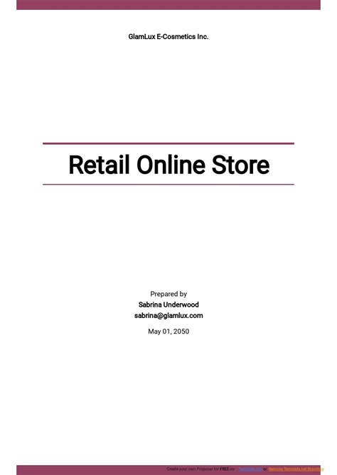 Retail Business Plan Template Free