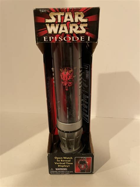 Star Wars Episode 1 Darth Maul Collectors Flip Top Watch w/ Lightsaber ...