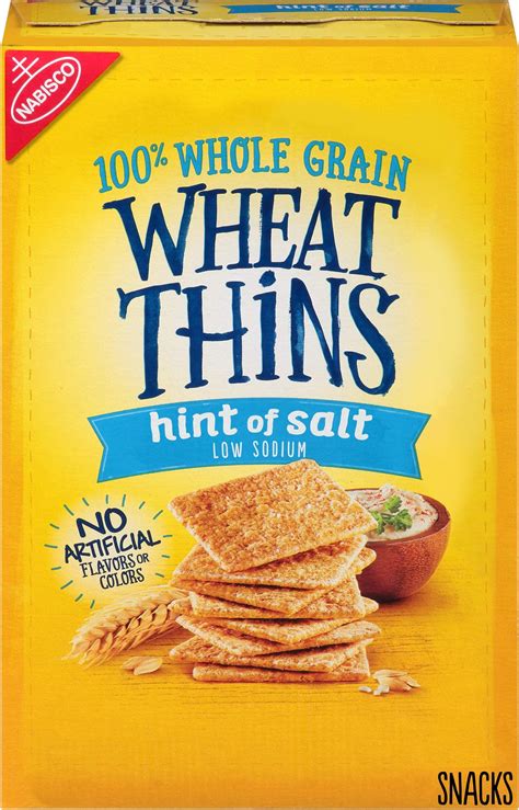 Amazon.com: Wheat Thins Hint of Salt Whole Grain Low Sodium Crackers, 9 ...