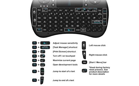 REES52 I8 Mini Backlight Wireless Keyboard Touch Panel Mouse Mini ...