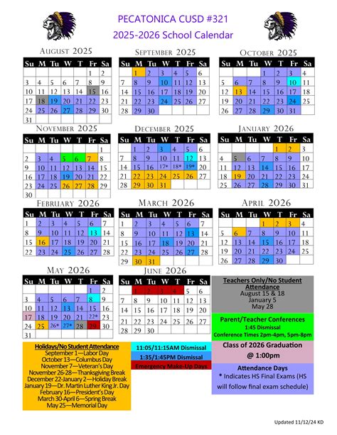 PECATONICA CUSD District 321 Calendar 25-26 [PDF] revised - EduCounty