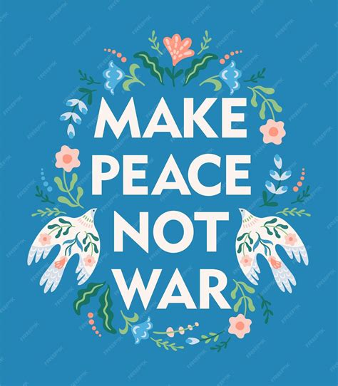 Premium Vector | Anti war illustration dove of peace and flowers vector ...
