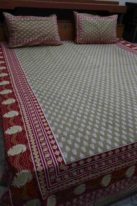Buy Jaipuri Cotton Double Bedsheets Online - Fabric Bazaar