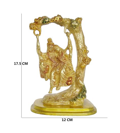 Buy Aone Quality Radha Krishna Jhula Idol Couple on Swing Brass Statue ...