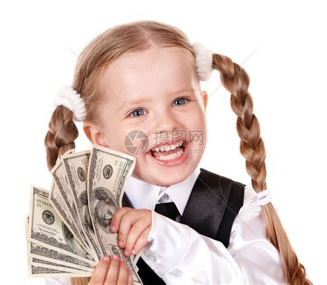有钱的快乐小女孩孤立高清图片下载-正版图片503225149-摄图网