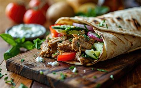 Tzatziki infused greek gyro wrap | Premium AI-generated image