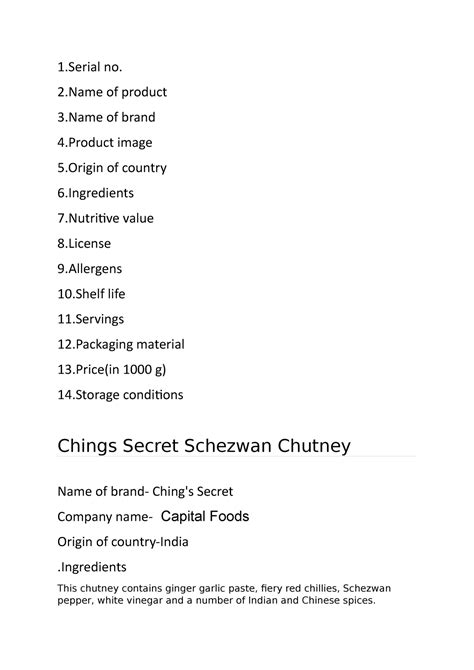 Ching's schezwan sauce - 1 no. 2 of product 3 of brand 4 image 5 of ...