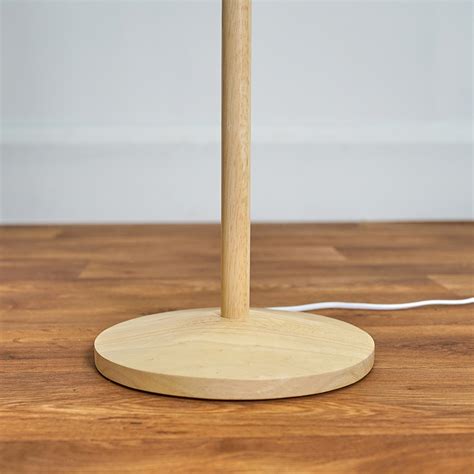 Single Stem Natural Light Wood Floor Lamp Base