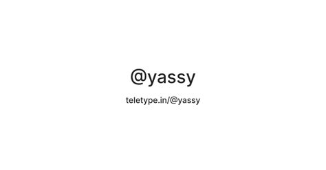 @yassy — Teletype
