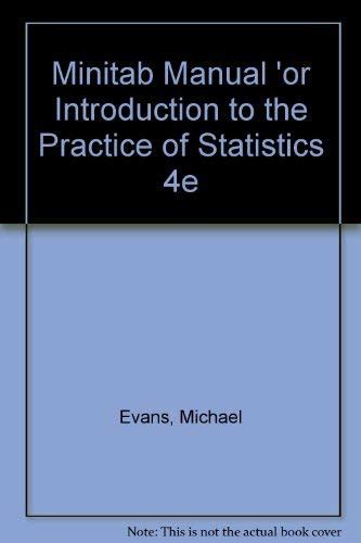 Buy Minitab Manual 'or Introduction to the Practice of Statistics 4e ...
