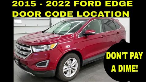 2019 Ford Edge Keyless Entry Code Location 的图像结果