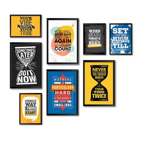 PAPER PLANE DESIGN Quotes Wall Framed Posters (2 Sizes, set of 8 frames ...