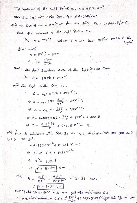 [Solved] The typical soft drink can in the U.S. has a volume of 355 ...