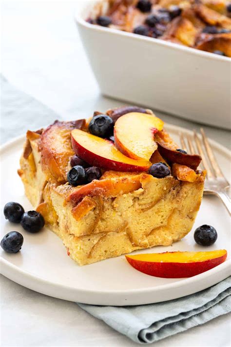 Blueberry Bread Pudding with Peaches - Jessica Gavin
