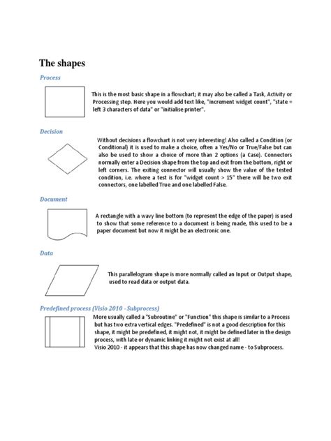 Visio's Flowchart Shapes | PDF | Computer Data Storage | Computer Architecture