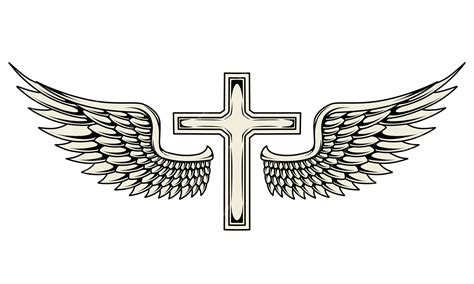 Crosses With Wings Background