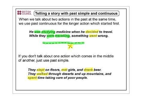 Diagram of PIA Past Simple and Continuous | Quizlet