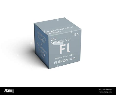 Flerovium. Post-transition metals. Chemical Element of Mendeleev's Periodic Table. Flerovium in ...