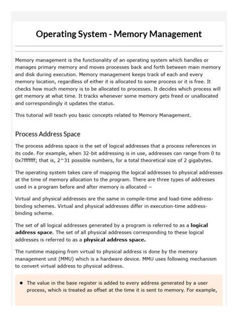 Image result for Operating System Memory Management