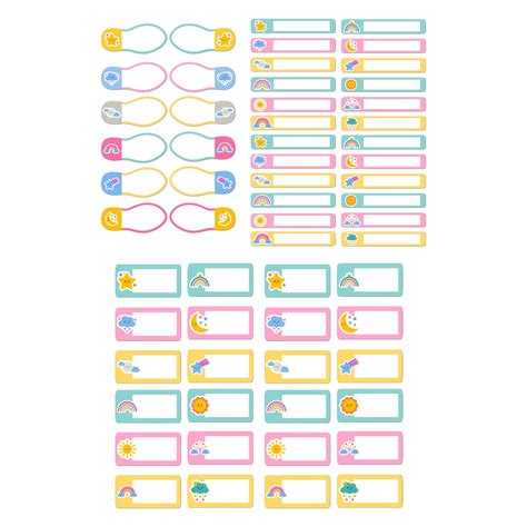 ISEE 360 60 Write On Name Label Stickers for Kids in 3 Size | Rainbow ...