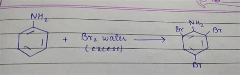 What is the organic product formed when excess bromine water is added ...