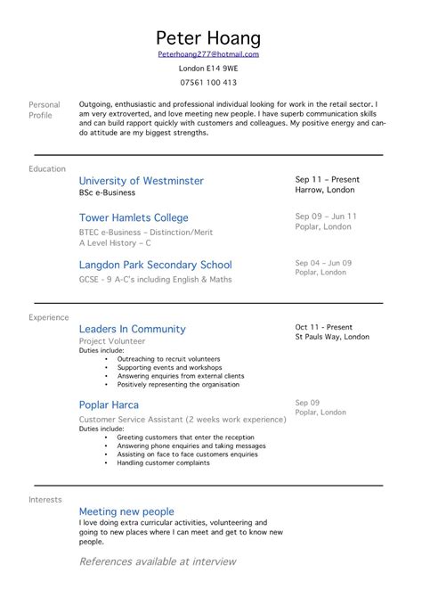 Supreme Resume Template For Students With No Work Experience Example Of ...