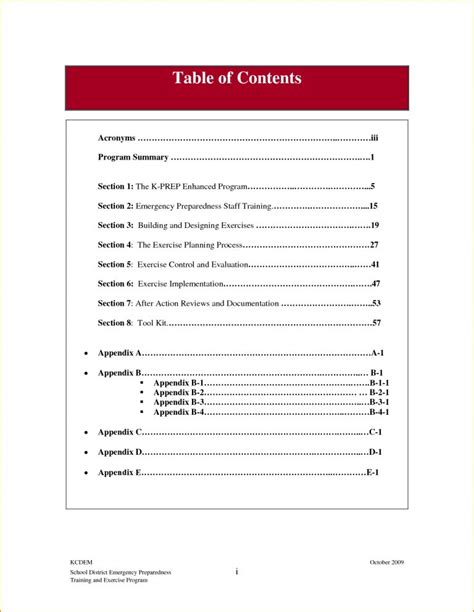 Image result for Microsoft Word Table of Contents Template