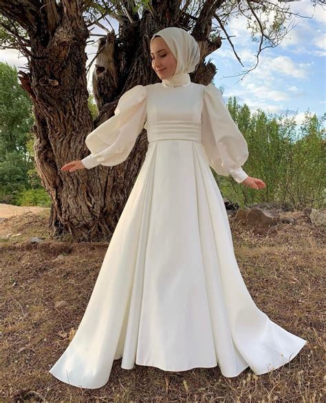 Muslim Wedding Dress With Balloon Sleeves Hijab Wedding - Etsy
